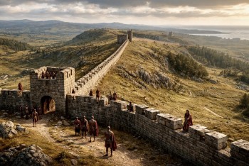 Hadriánův val jako kamenná hranice Říma v drsné Británii